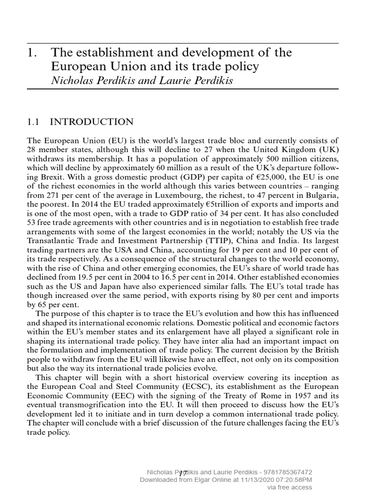 The Establishment and Development of The European Union and Its | PDF ...