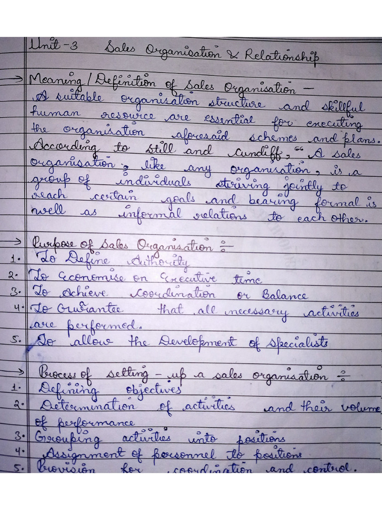 Sales Management Unit 3 | PDF