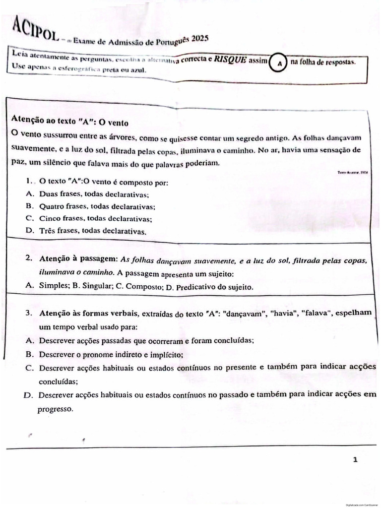 Portugues 2025 Acipol | PDF