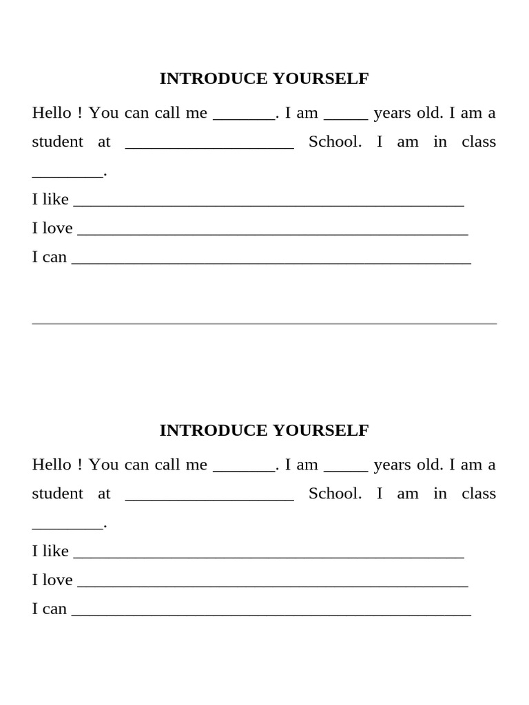 Personal Introduction Template | PDF