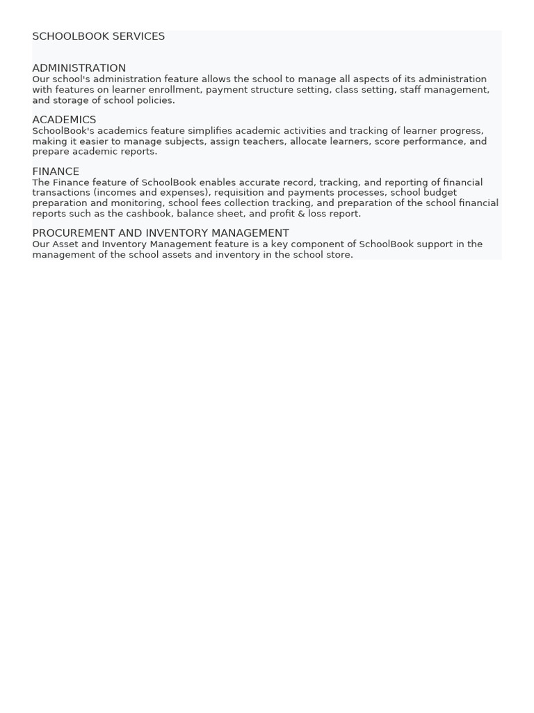 Comprehensive School Management System | PDF
