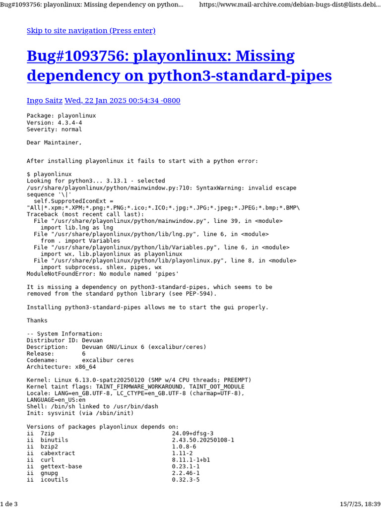 PlayOnLinux Missing Python Dependency | PDF | Computer Architecture ...