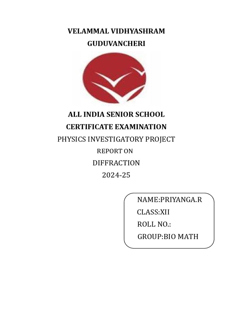 Phy Ip(Priyanga) | PDF | Diffraction | Wavelength