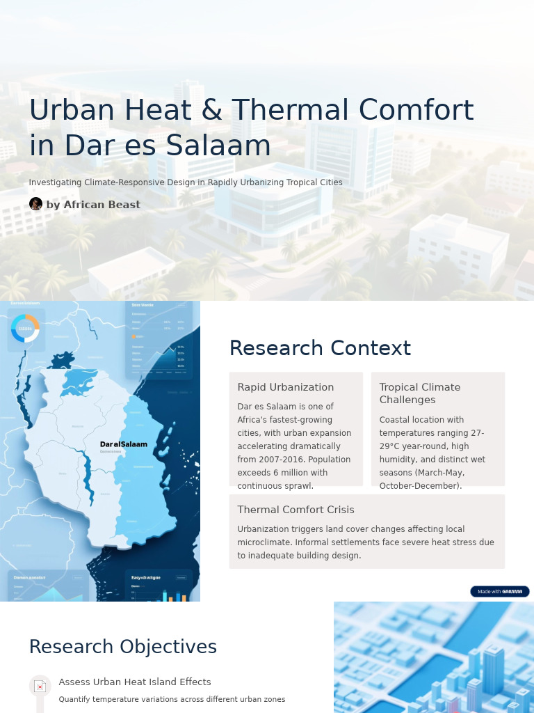 Urban Heat & Comfort in Dar es Salaam | PDF | Natural Environment ...