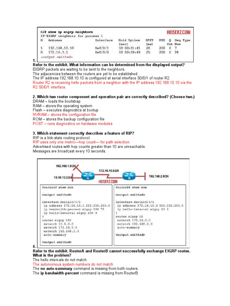 CCNA2 Final - Routing Protocols and Concepts | PDF | Routing | Router ...