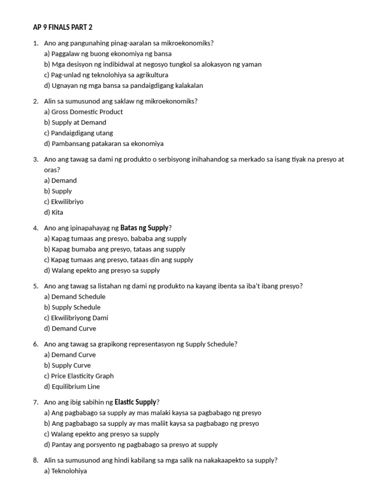 Ap 9 Finals Part 2 | PDF