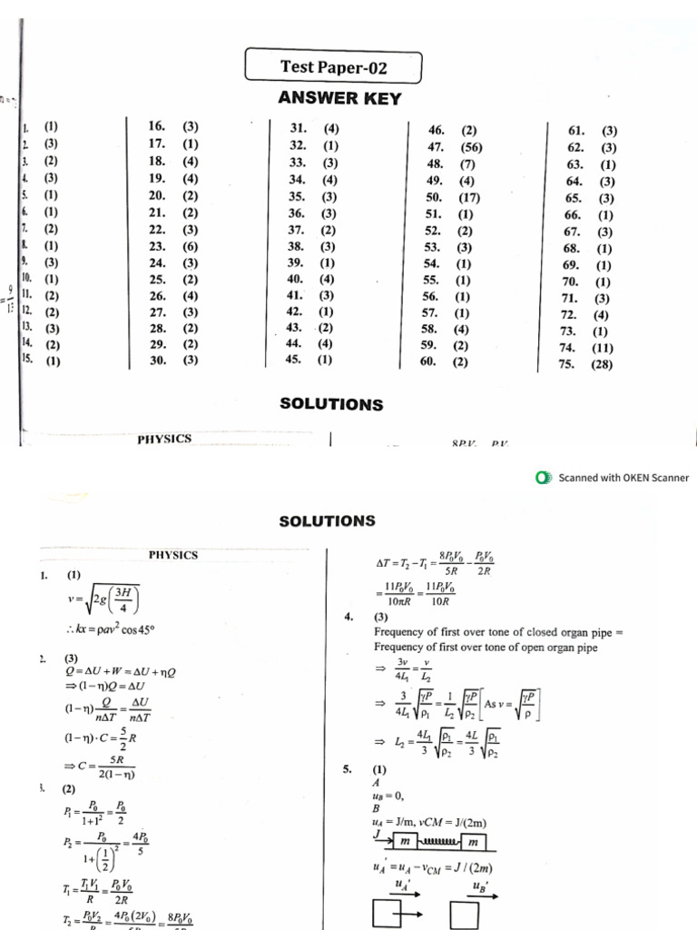 Test 2 Jee DCC Test Series | PDF