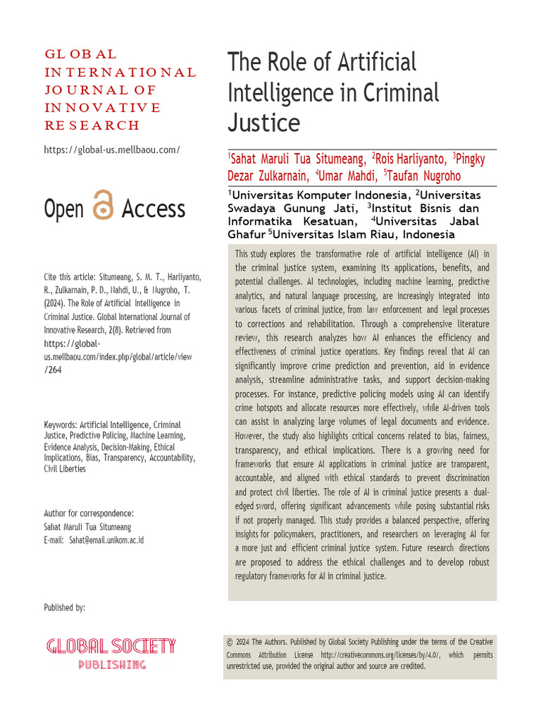 AI's Impact on Criminal Justice System | PDF | Artificial Intelligence ...