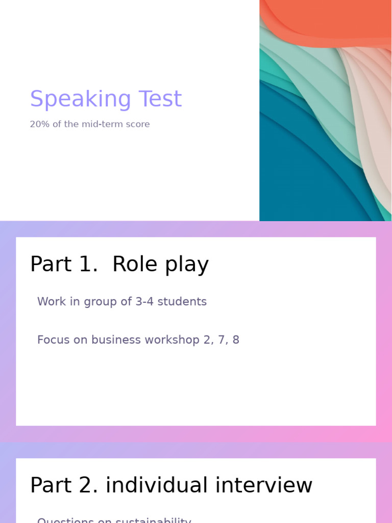 Speaking Test Guideline | PDF
