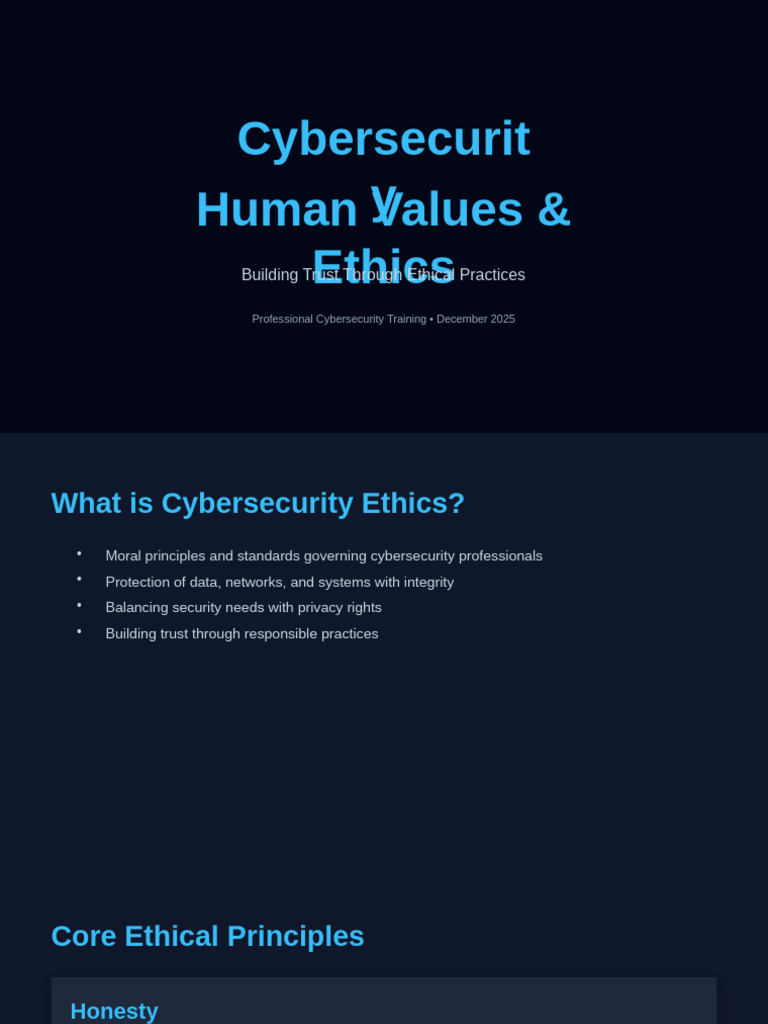 Cybersecurity Ethics: Building Trust | PDF | Computer Security | Security