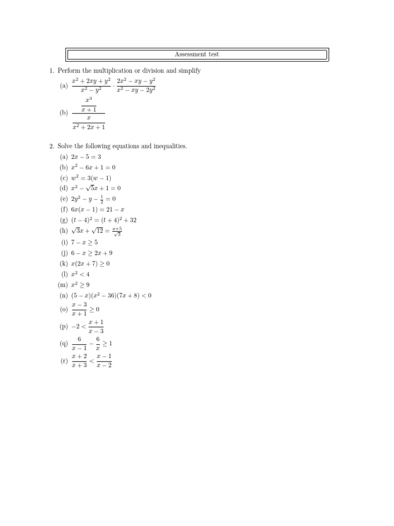 Assessment Test 1 | PDF