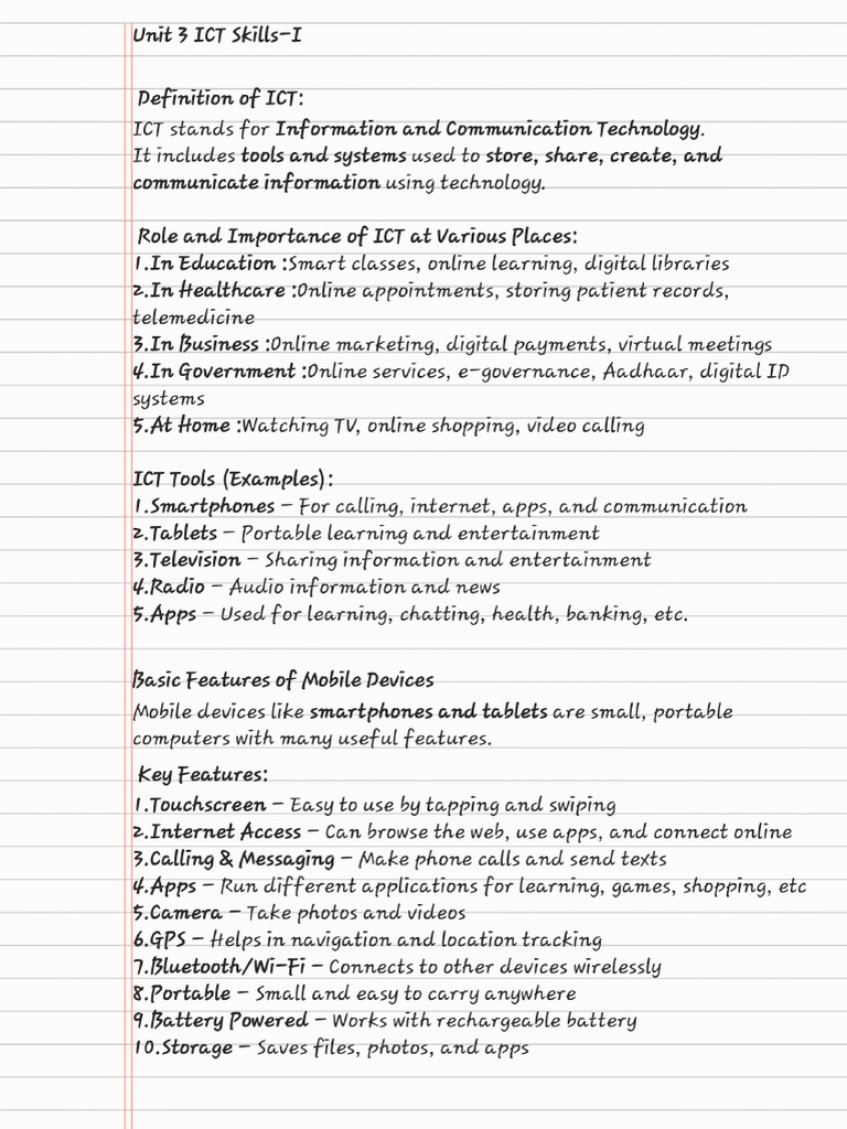 Unit 3 ICT Skills-I PDF | PDF