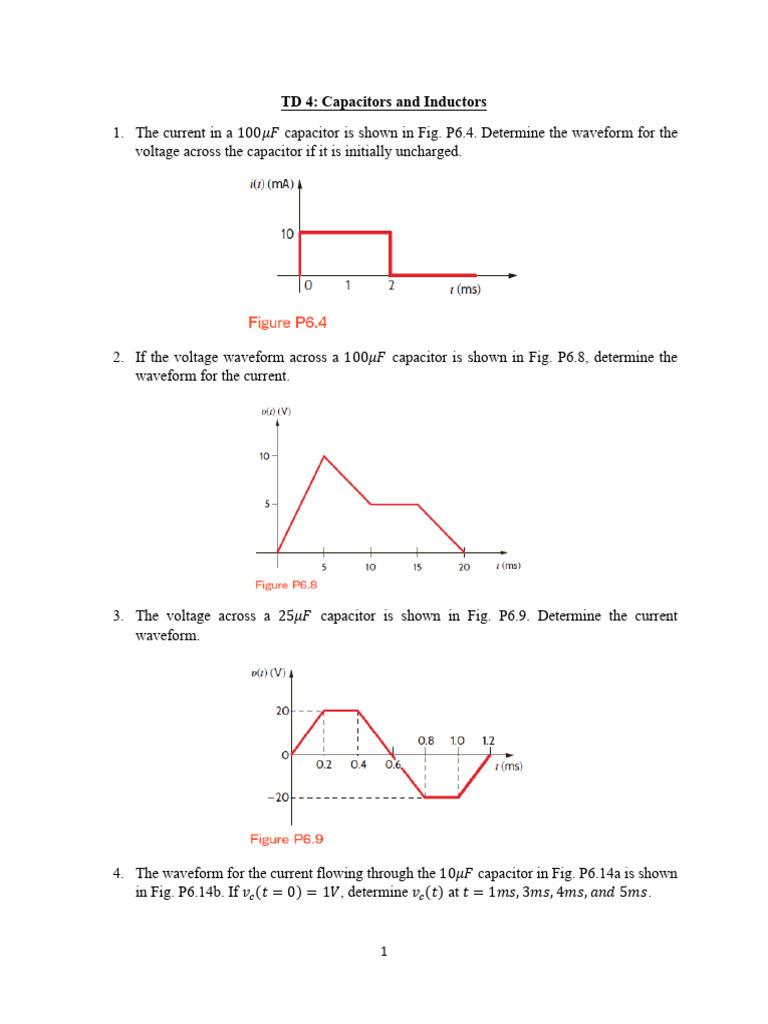 Capacitor and Inductor Waveform Analysis | PDF