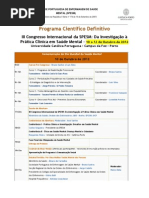 Programa do III Congresso Internacional da SPESM 2012