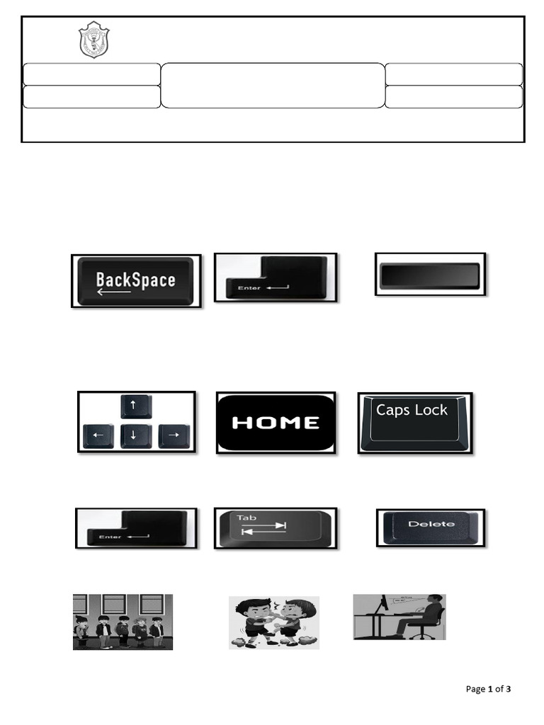Computer Science Sample Paper for Class I | PDF | Computer Keyboard ...