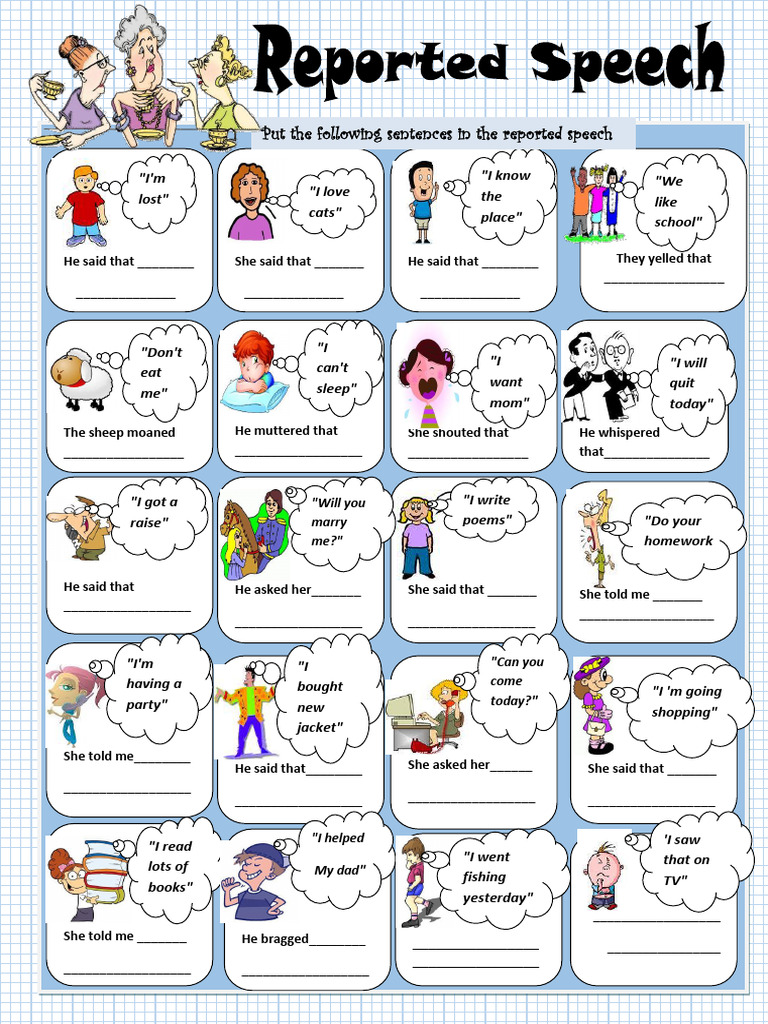 Reported Speech Practice Exercises | PDF