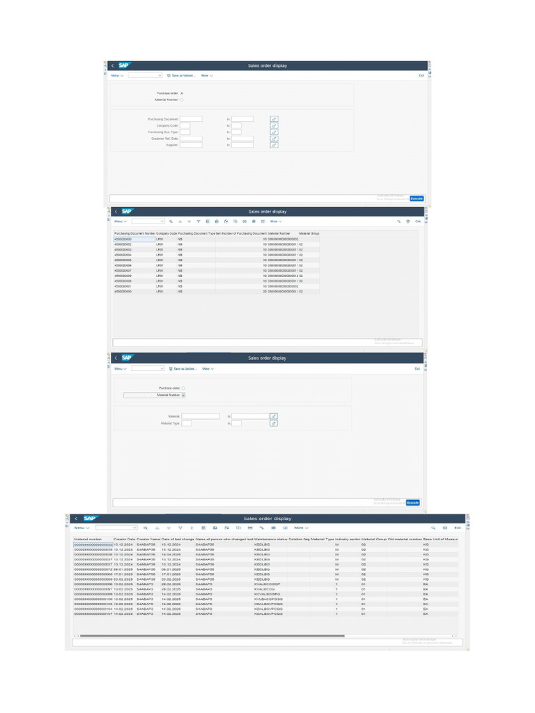 SAP ABAP Purchase Order and Material Selection | PDF | Computer ...