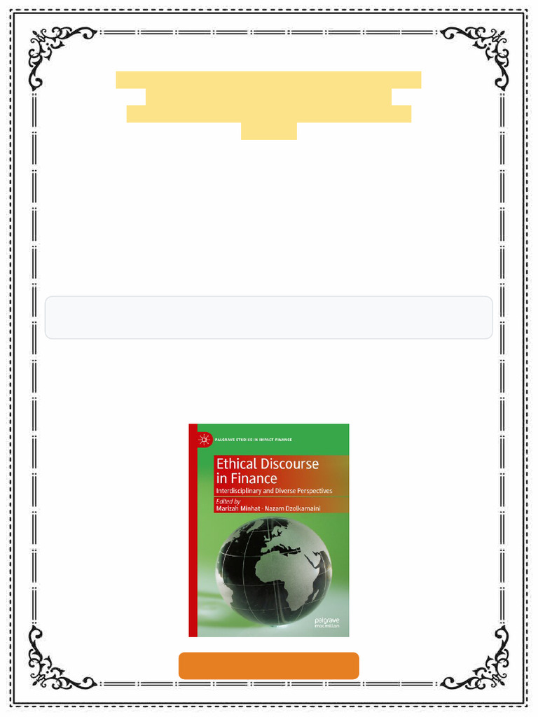 Ethical Discourse in Finance: Interdisciplinary and Diverse ...