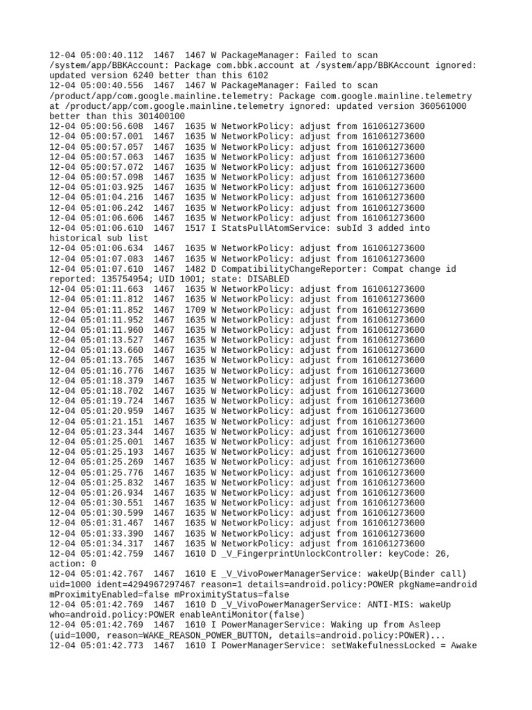 Android Package Manager Warnings Log | PDF | Computer Science | Computing