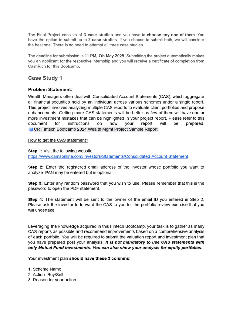 Final Project For CashRich Fintech Bootcamp 2025 | PDF ...