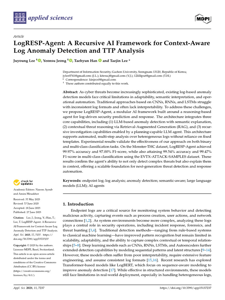 LogRESP-Agent: AI for Log Anomaly Detection | PDF | Information ...