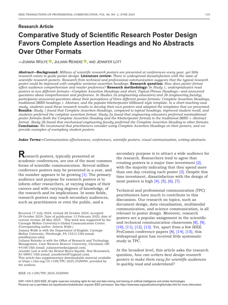 Effective Scientific Poster Design Strategies | PDF | Abstract (Summary ...