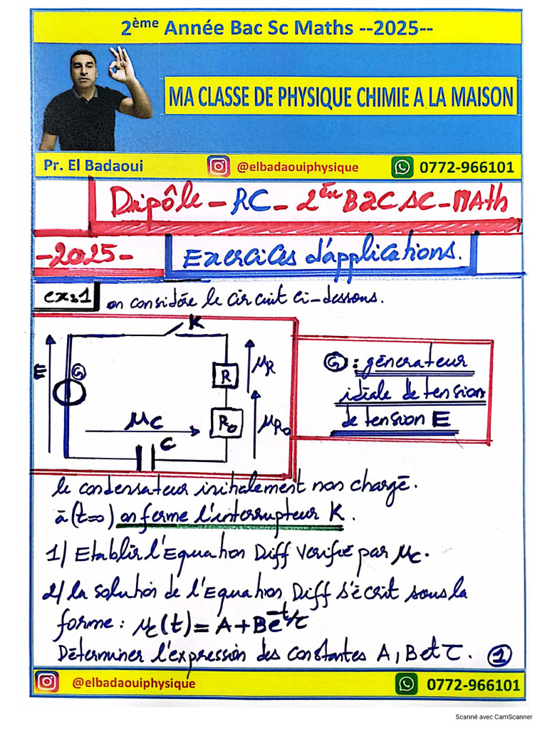 Série de - RC - Deuxième Bac SC Math - 2025 - 1 | PDF