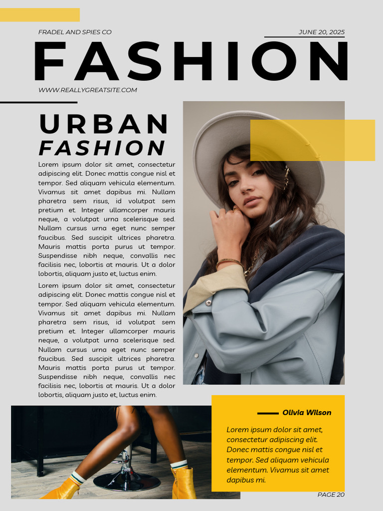 Yellow and Grey Modern Fashion Magazine A4 | PDF