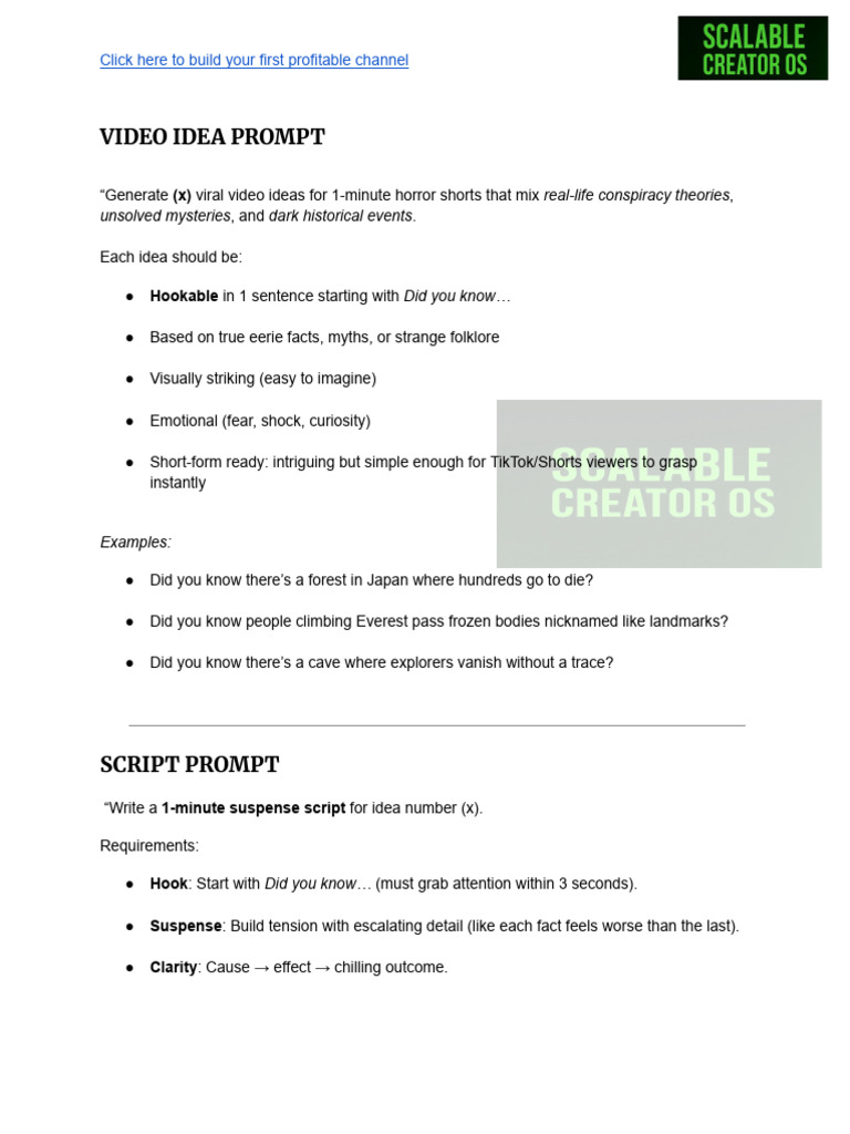 Viral Horror Video Ideas & Scripts | PDF