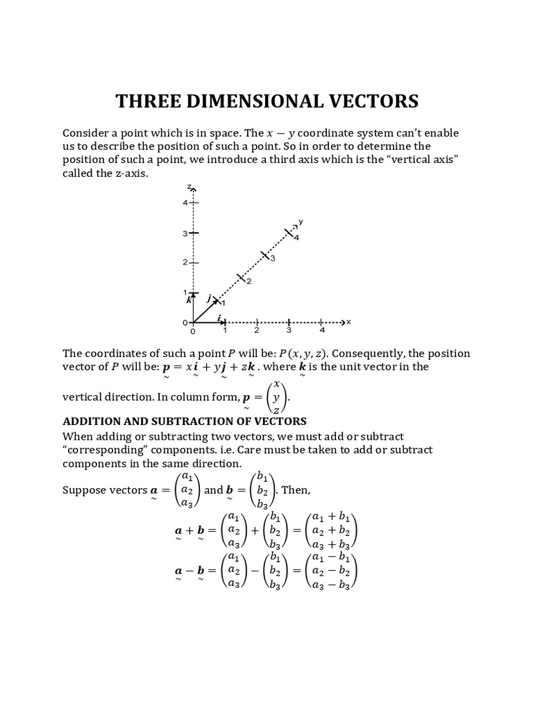 Understanding Three-Dimensional Vectors | PDF | Euclidean Vector ...