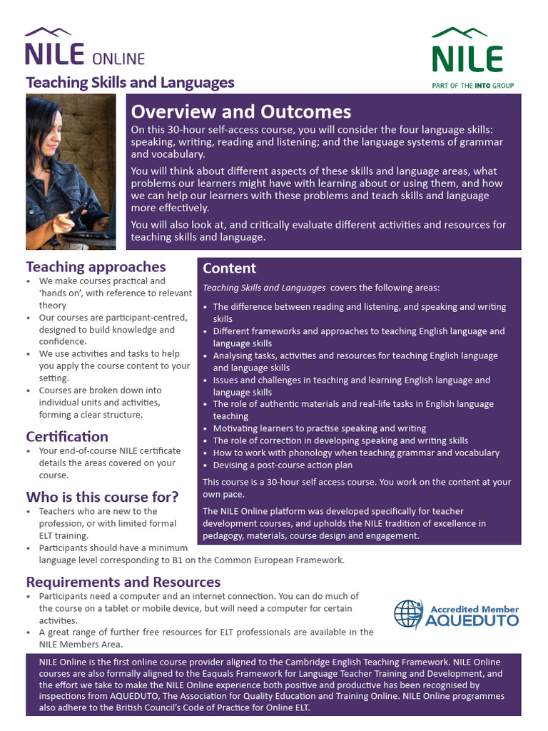 Teaching English Skills Online Course | PDF | Learning | Human ...