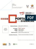 Portada para Carpeta de Evidencias 2012, CECyTEH