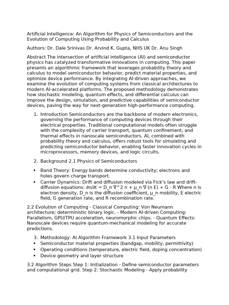 AI Algorithms for Semiconductor Optimization | PDF | Semiconductors ...