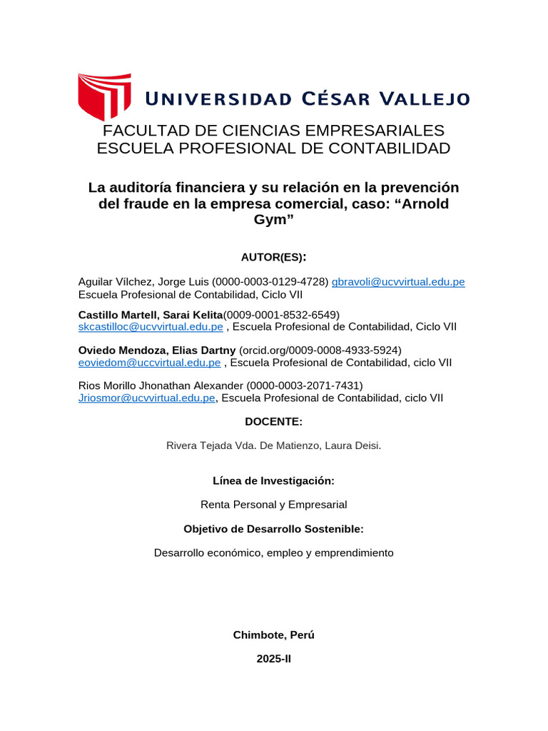 Auditoría Financiera y Prevención de Fraude | PDF | Auditoría ...