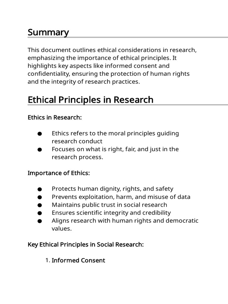 Ethical Principles in Research Practices | PDF | Informed Consent ...