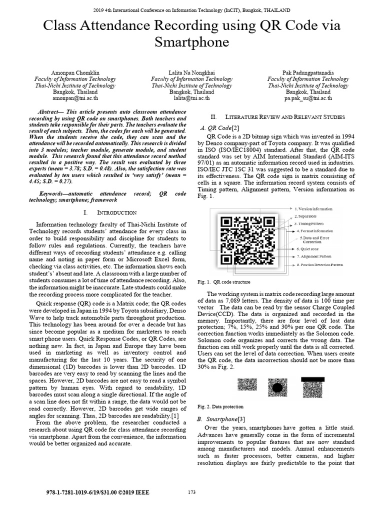 QR Code Attendance System for Classes | PDF | Qr Code | Barcode