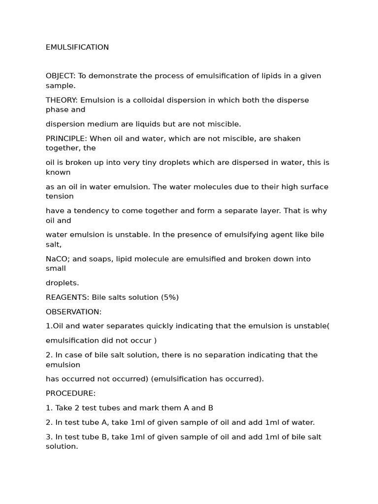 Emulsification | PDF