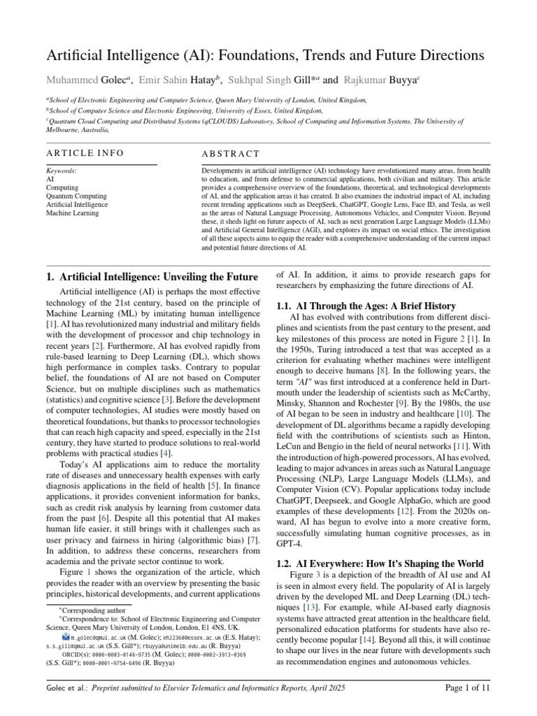 AI Foundations, Trends, and Future Insights | PDF | Artificial ...