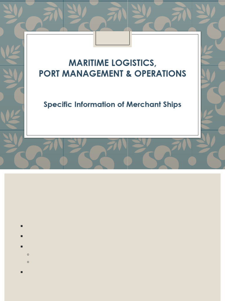 Maritime Logistics & Vessel Operations | PDF | Oil Tanker | Tonnage