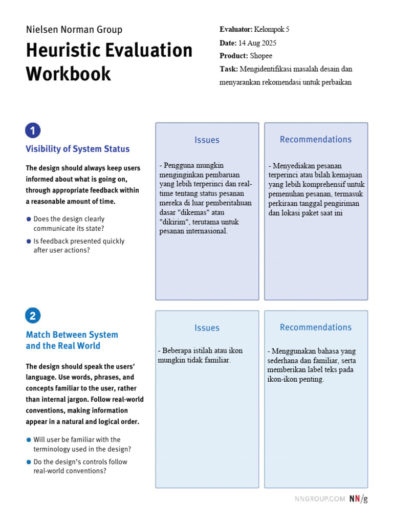 Shopee Design Heuristic Evaluation | PDF | Computing | Human Communication