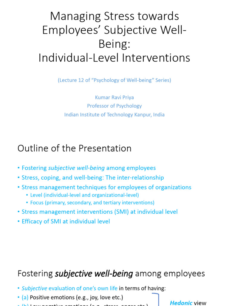 L12 Stress-SWB 1 | PDF | Well Being | Stress (Biology)