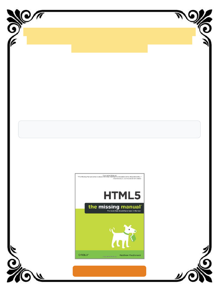 HTML5 The Missing Manual Missing Manuals 1st Edition Matthew Macdonald ...