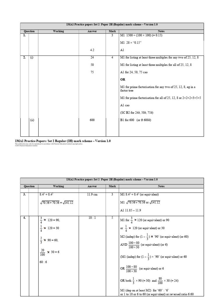 Gcse Maths Rgts Set 2 - Paper 2 - Ms | PDF | Triangle | Mathematical ...