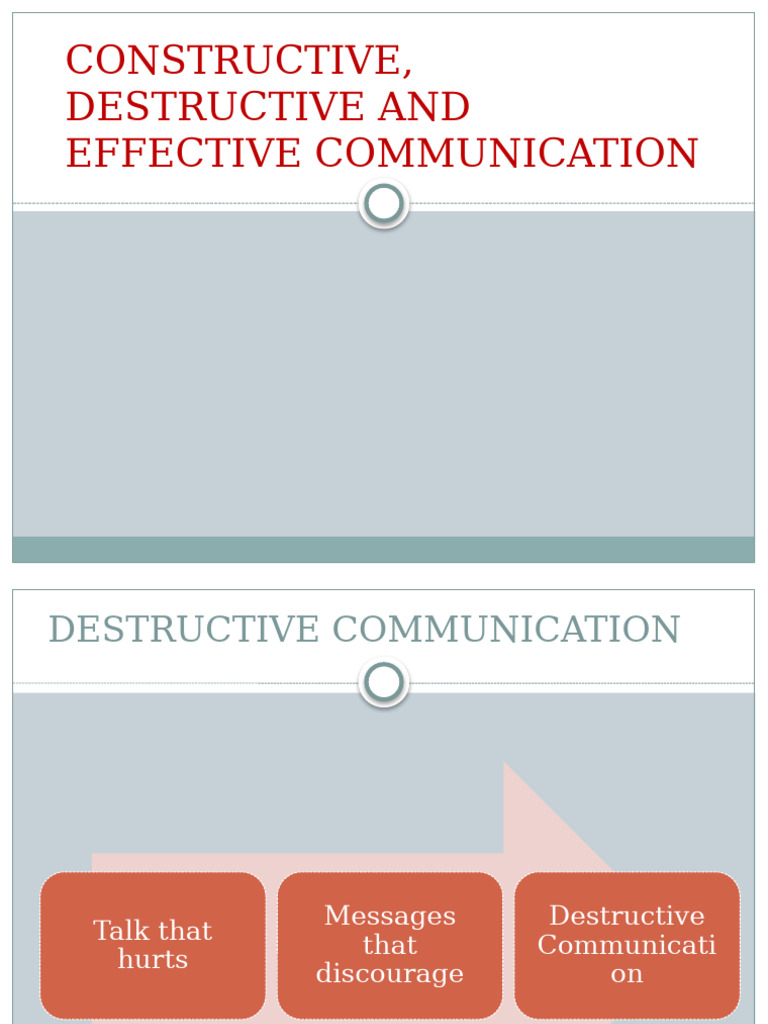 Constructive vs. Destructive Communication | PDF | Communication ...