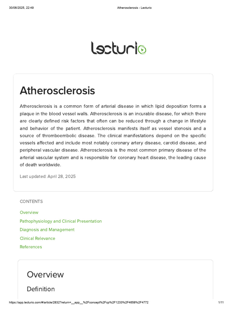 Understanding Atherosclerosis Risks | PDF | Atherosclerosis | Ischemia