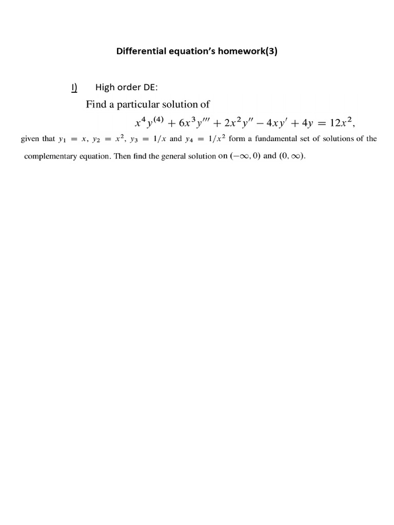 Differential Equations 3hw | PDF