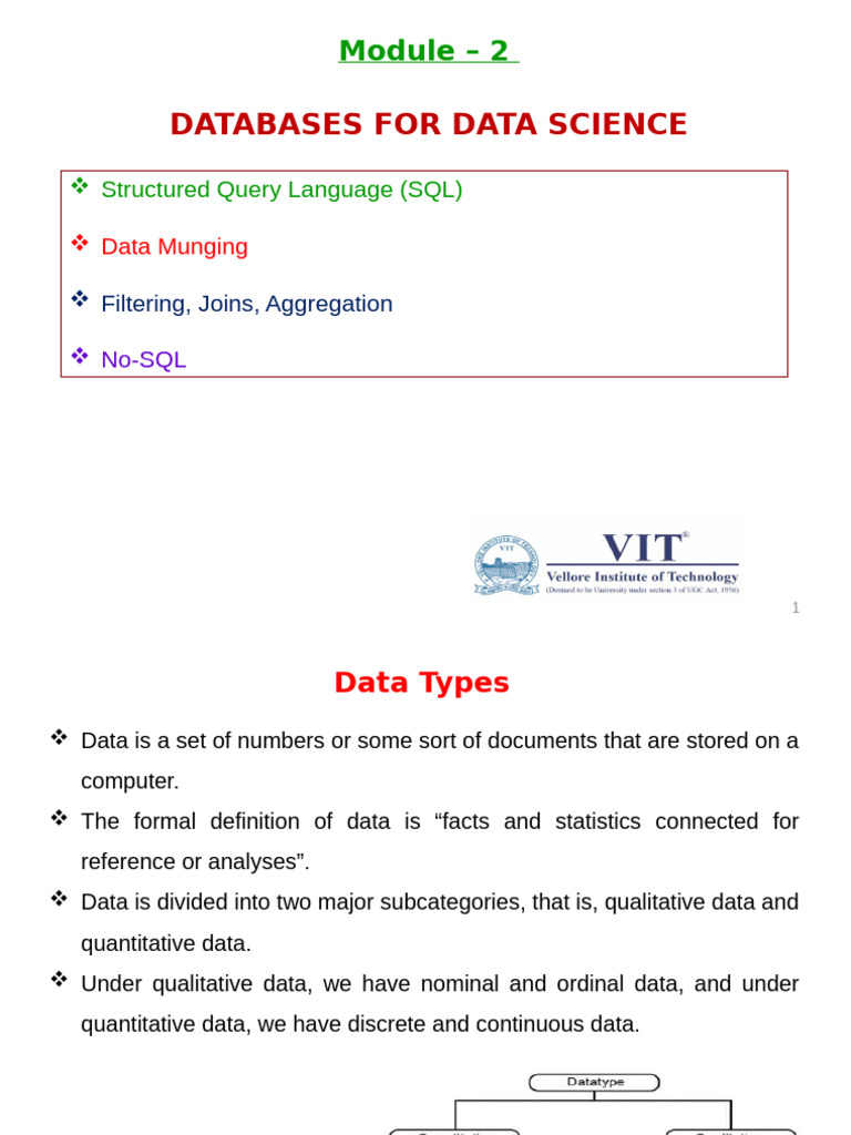 Data Science Databases Overview | PDF | No Sql | Databases