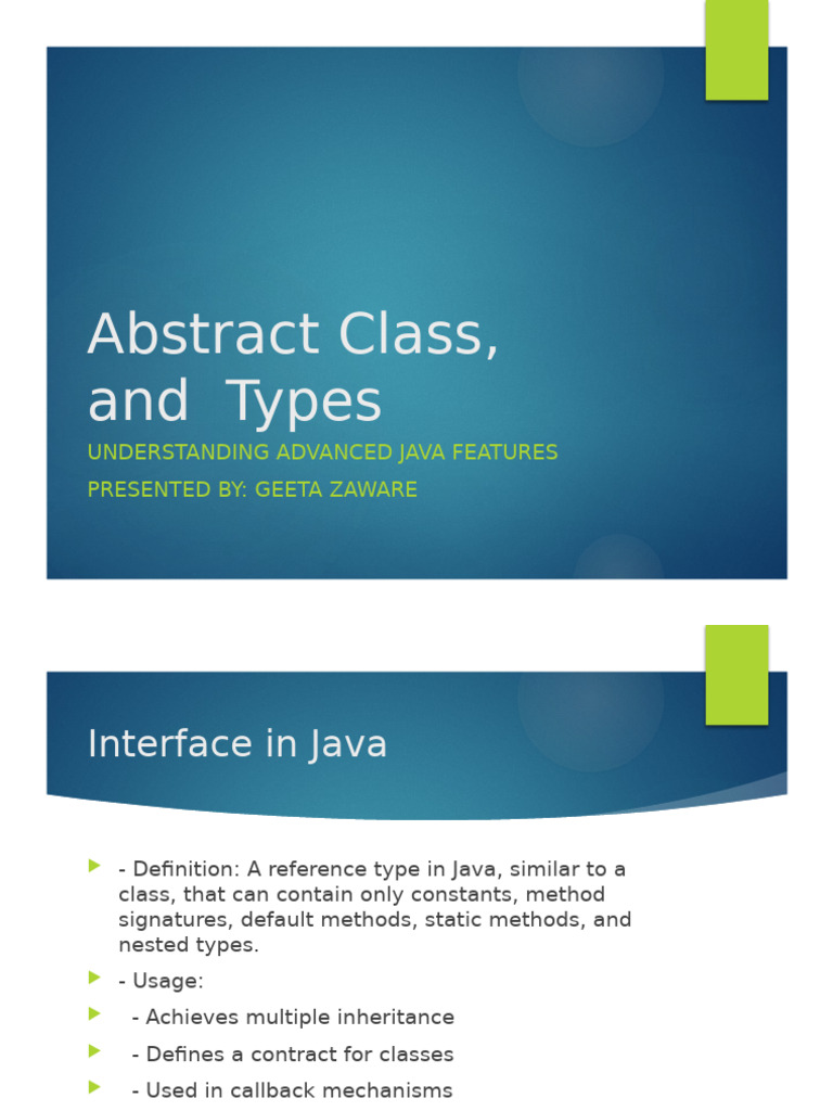 Java Abstract Classes and Interfaces Explained | PDF | Class (Computer ...