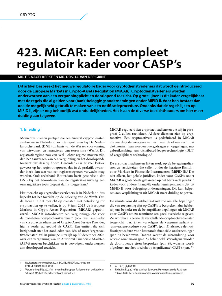 22G HC 6 en 7 - Nagelkerke en Van Der Gribnt (2024) - MiCAR - Een ...