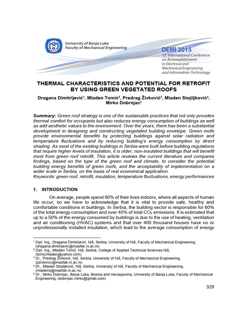 Green Roofs: Thermal Benefits & Retrofit Potential | PDF | Building ...